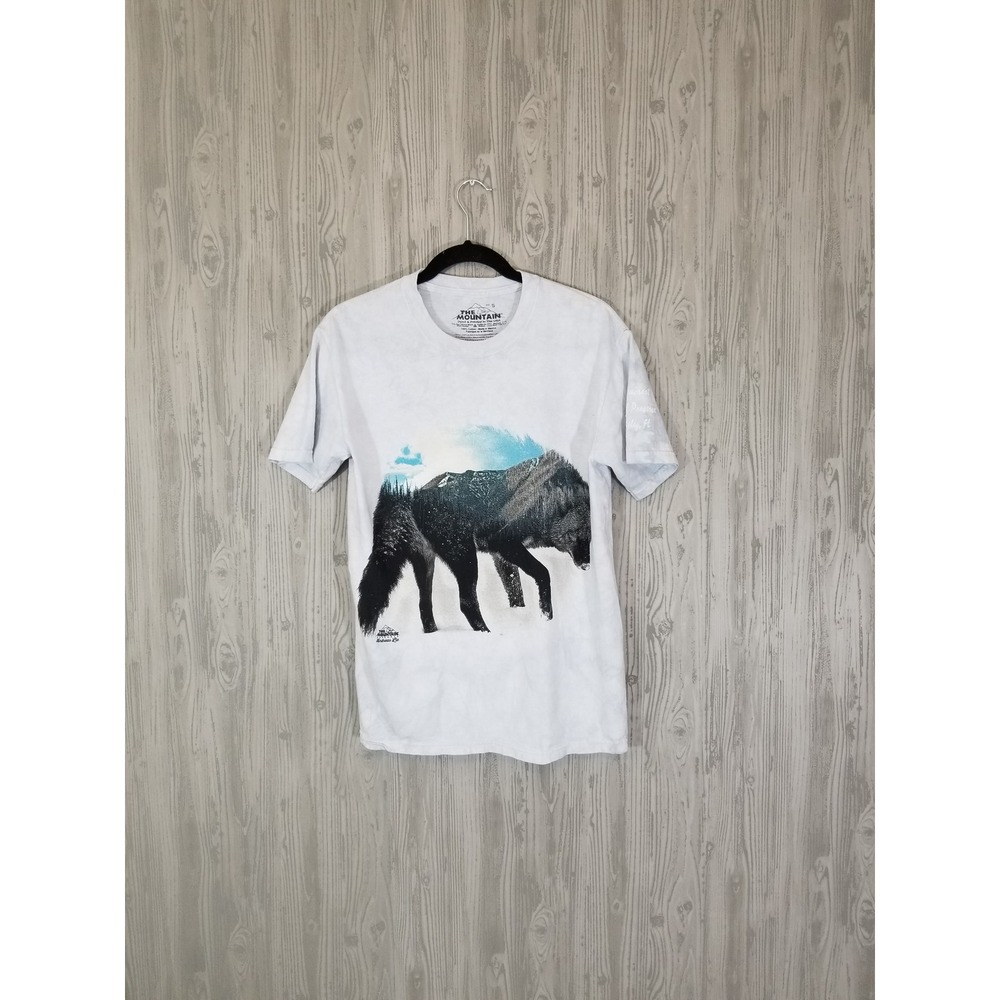 The Mountain Wolf T Shirt Mens S Andreas Lie Seacrest Wolf Preserve Blue Graphic